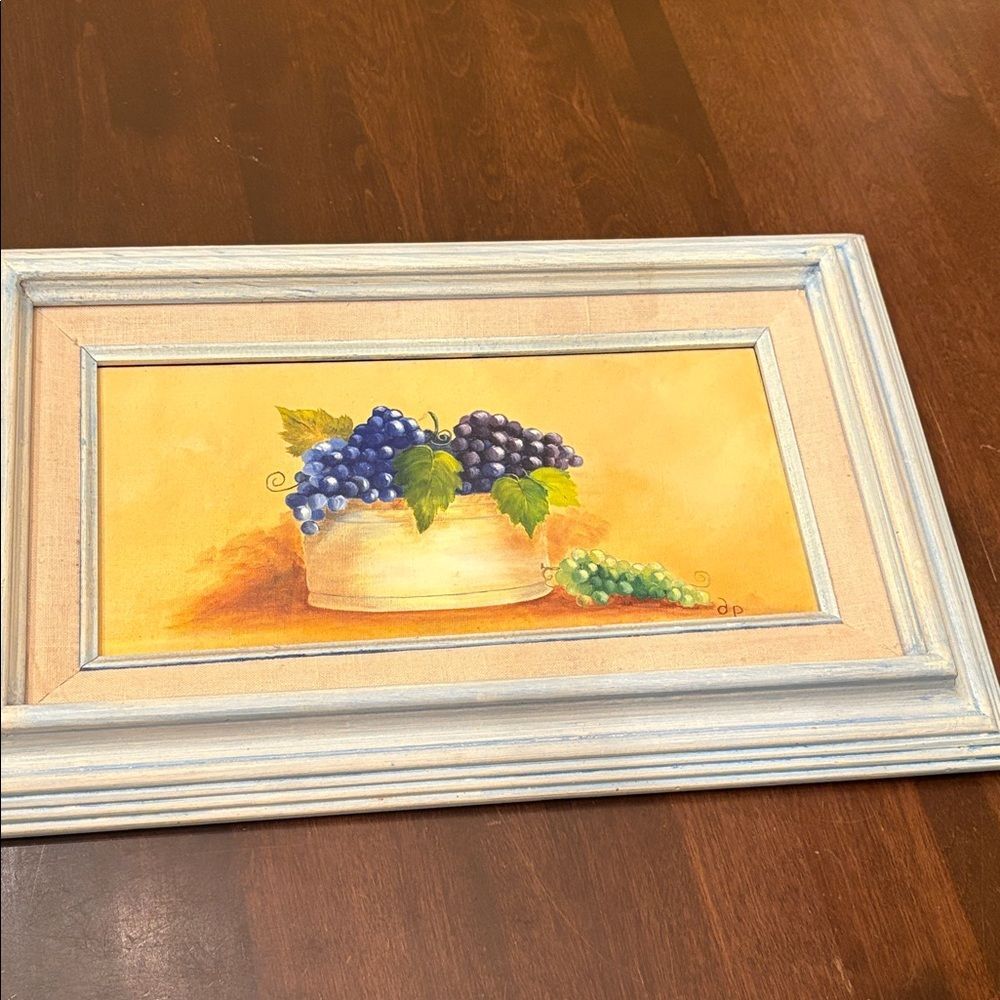 Framed Grape Still Life Painting